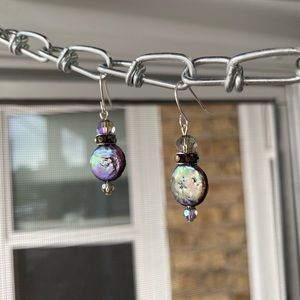 Earrings handcrafted with pearls & Swarovski